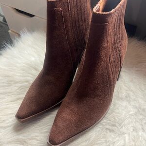 Vince Camuto Brown Suede Ankle Booties